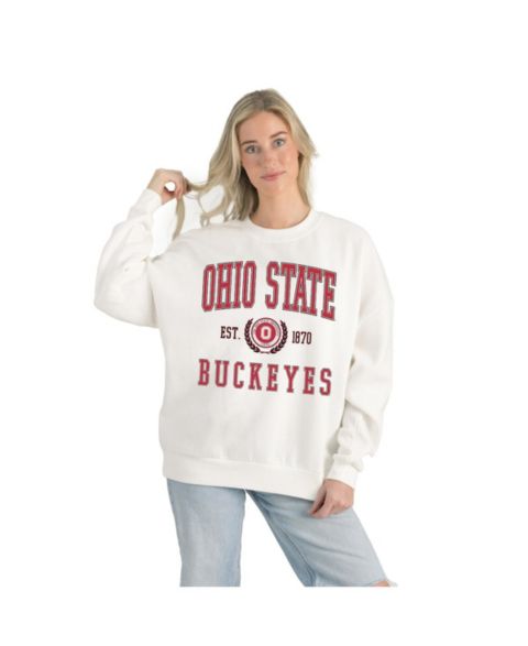Женская толстовка Gameday Couture White Ohio State Buckeyes Premium Fleece Drop Shoulder Oversized Pullover