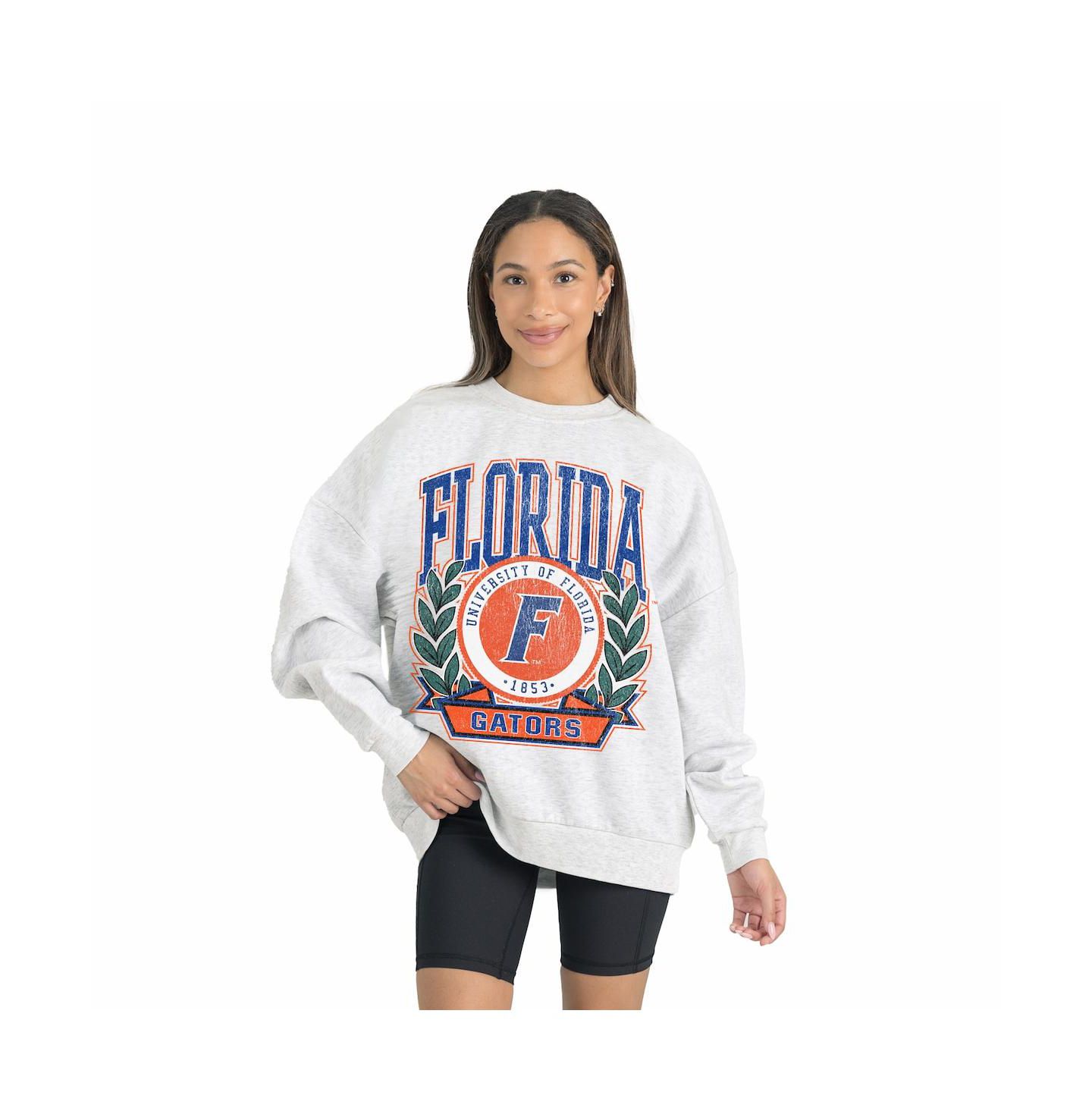 Женская толстовка Gameday Couture Gray Florida Gators Premium Fleece Drop Shoulder Oversized Pullover — фото 1