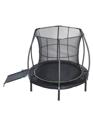 7ft Round Trampoline with Enclosure and Ramp – Perfect for Indoor and Outdoor Fun!