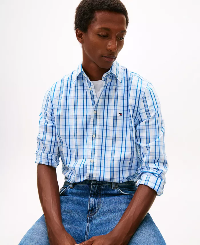 Men's Flex Poplin Medium Check Shirt - thumbnail 3