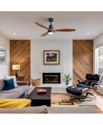 52 Inch 3 Blade Ceiling Fan with Light Source and Remote Control