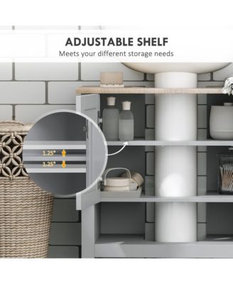 7.75" W MDF Adjustable Shelf and Open Bottom Shelf Bathroom Storage Cabinet Under Sink Cabinet Bathroom Vanity Cabinet