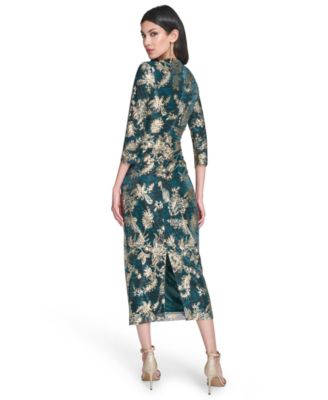 Women's Metallic Crinkle Knit Dress