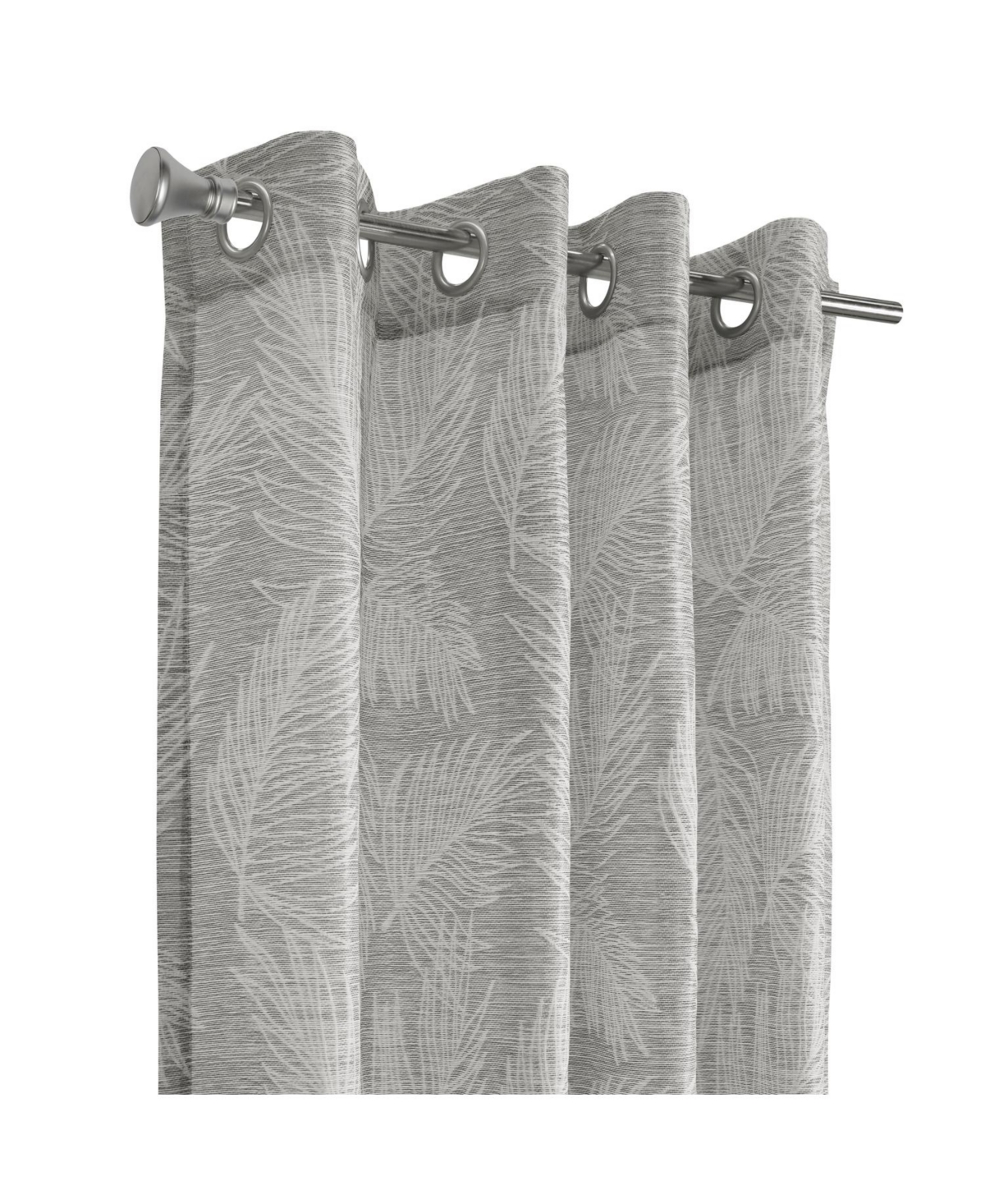 Habitat 100% Polyester Eleanor Light Filtering Jacquard Leaf Grommet Curtain Panel 52" x Grey
