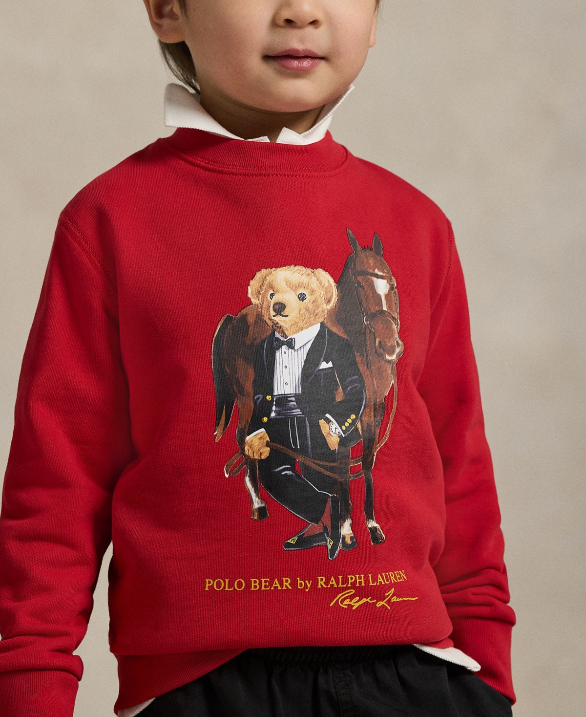 Polo Ralph Lauren Boys 2-7 Lunar New Year Bear Pull-On Sweatshirt