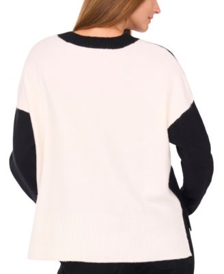 Women's Colorblocked Drop-Shoulder Sweater
