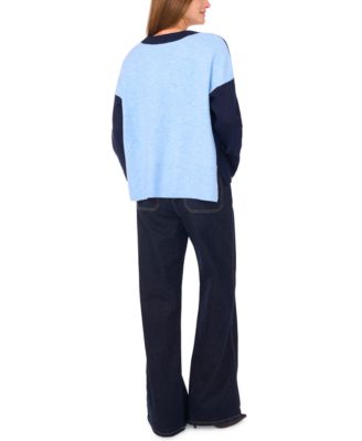 Women's Colorblocked Drop-Shoulder Sweater
