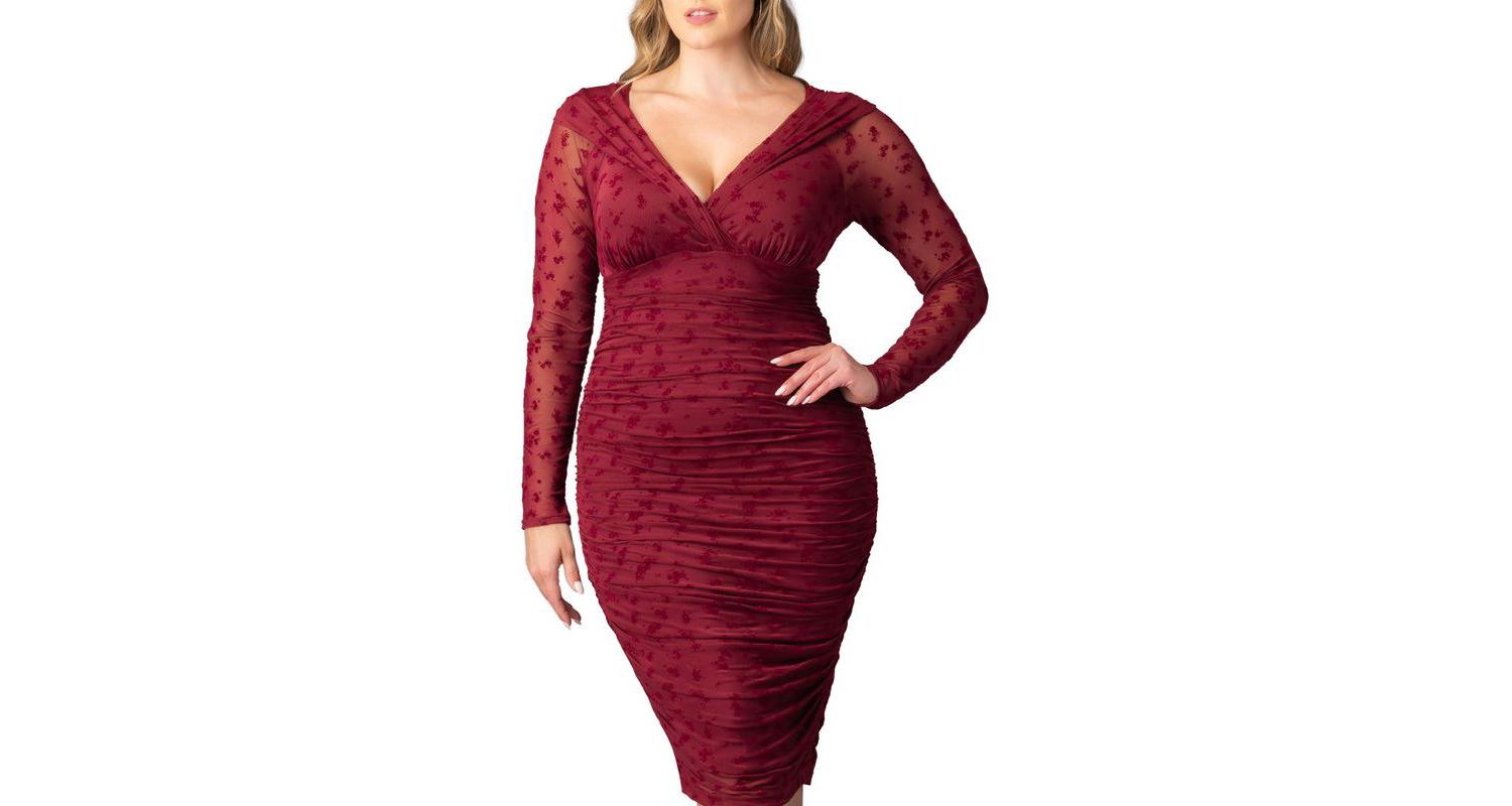 Plus Size Betsey Ruched Body-Con Midi Dress