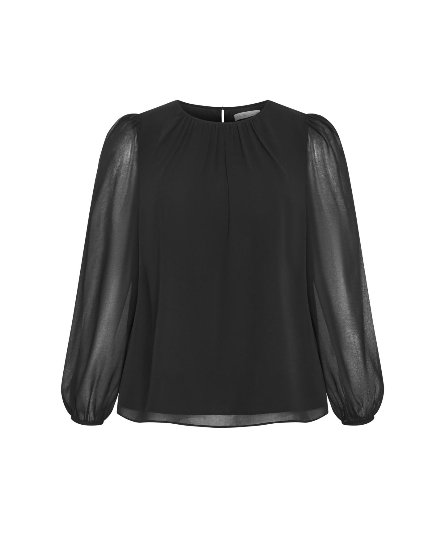 Топ CITY CHIC Plus Size Kelly Sheer Sleeve Top, цвет: Чёрный — фото 4