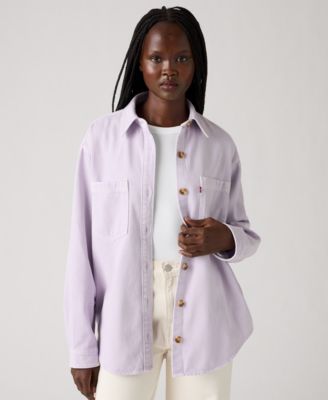 Women's Iris Button-Front Cotton Overshirt