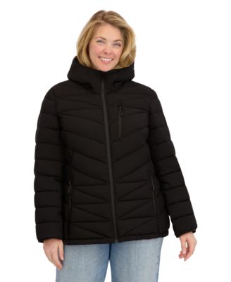 Plus Size Zip Front Short Packable Coat