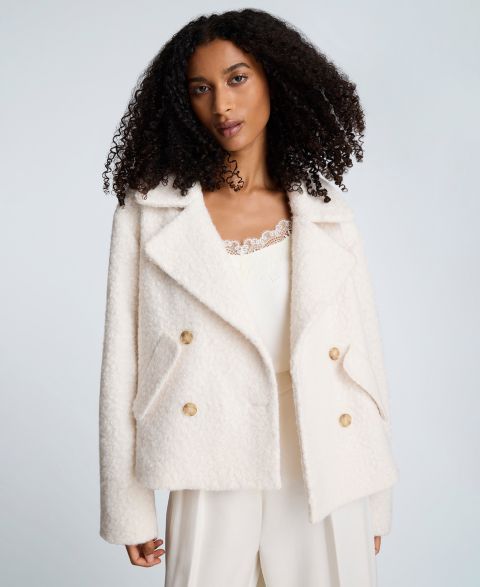 Женские куртки Kenneth Cole Women's Cropped Double-Breasted Peacoat Jacket
