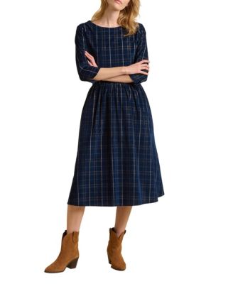 Women's Lilliput 3/4 Sleeve Boat Neck Midi Dress