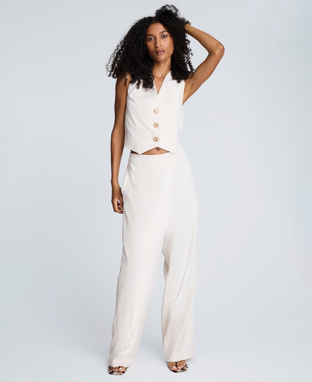 Kenneth Cole Three Button Vest In White