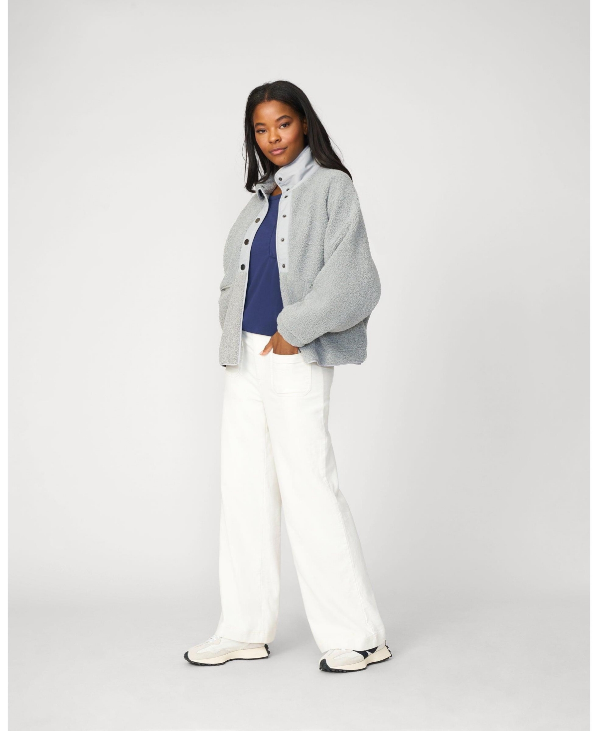 Cable & Gauge Women's Cozy Sherpa Stand Collar Jacket