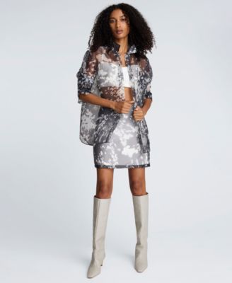 Women's Printed Organza Mini Skirt