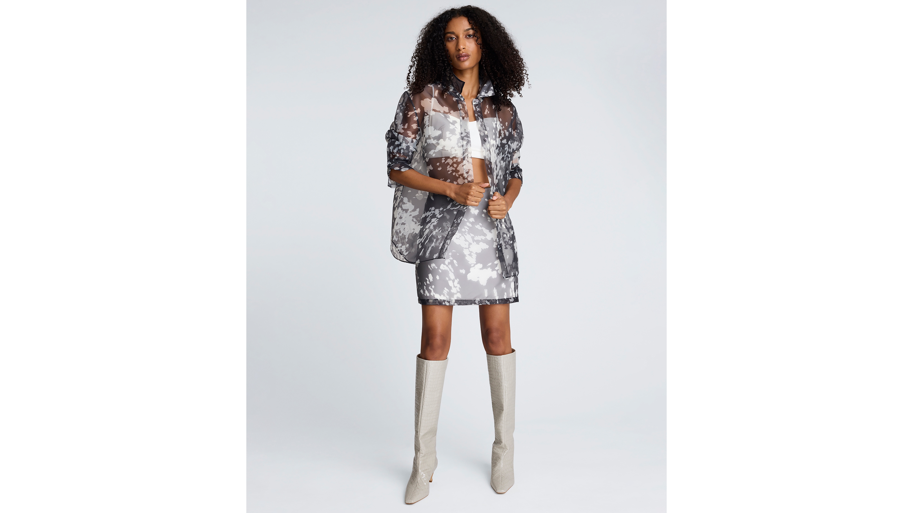 Kenneth Cole Women's Printed Organza Mini Skirt