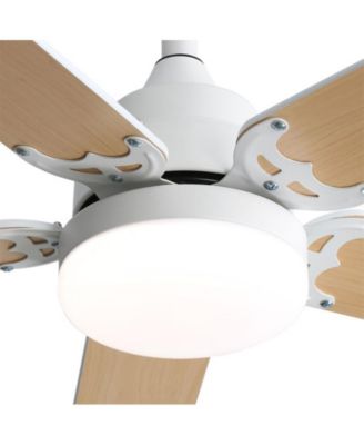42-inch Modern Minimalist White 5-Blade Led Lights and Remote Control Ceiling Fans