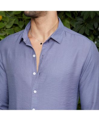 Men's Cornflower Blue Breezy Wrinked Relaxed Shirt