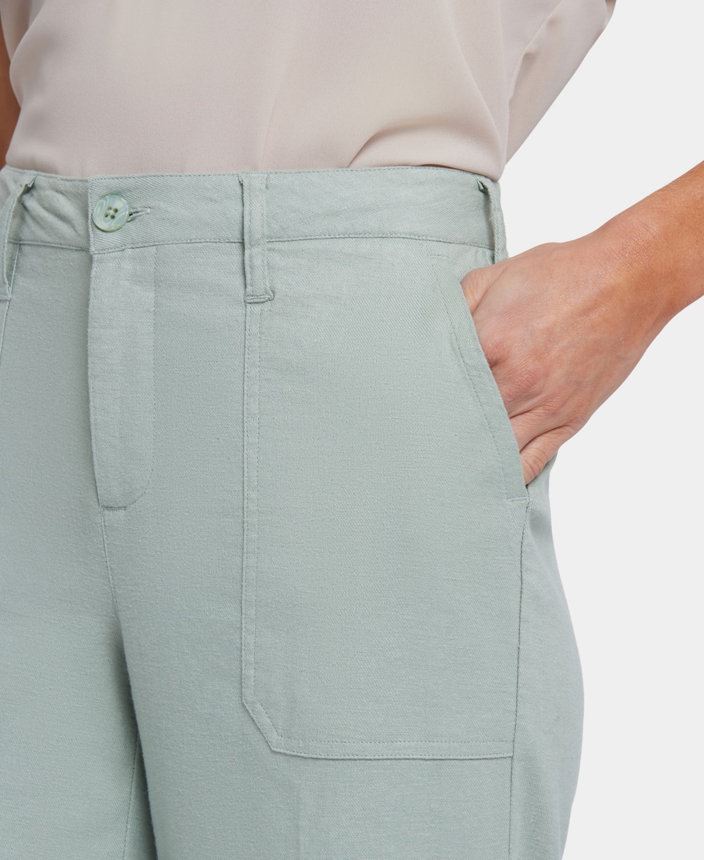 Женские брюки NYDJ Wide-Leg Cargo Capri, цвет: Пустынный розовый — фото 7