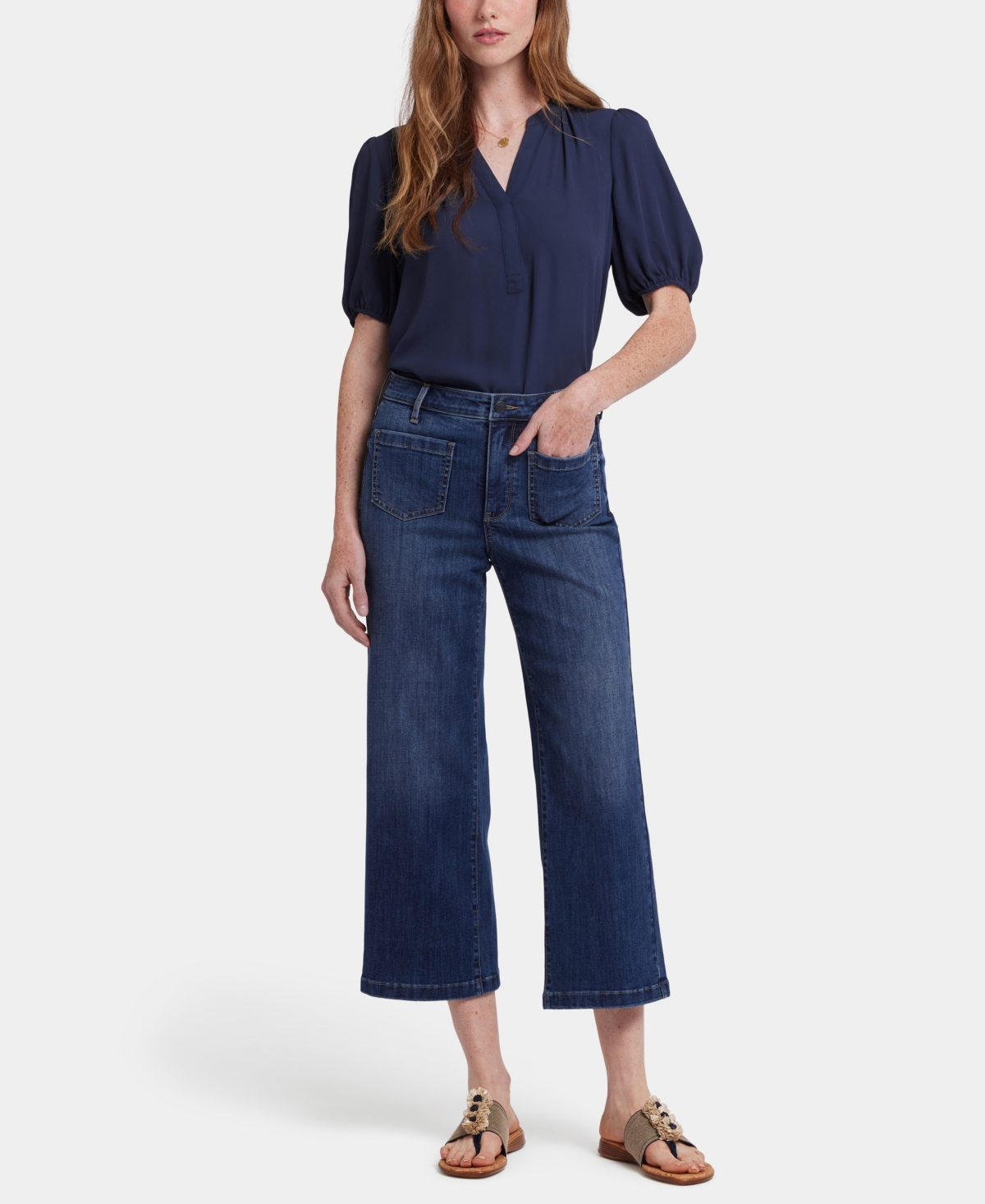 Nydj Women's Coco Relaxed Wide Leg Crop Jeans