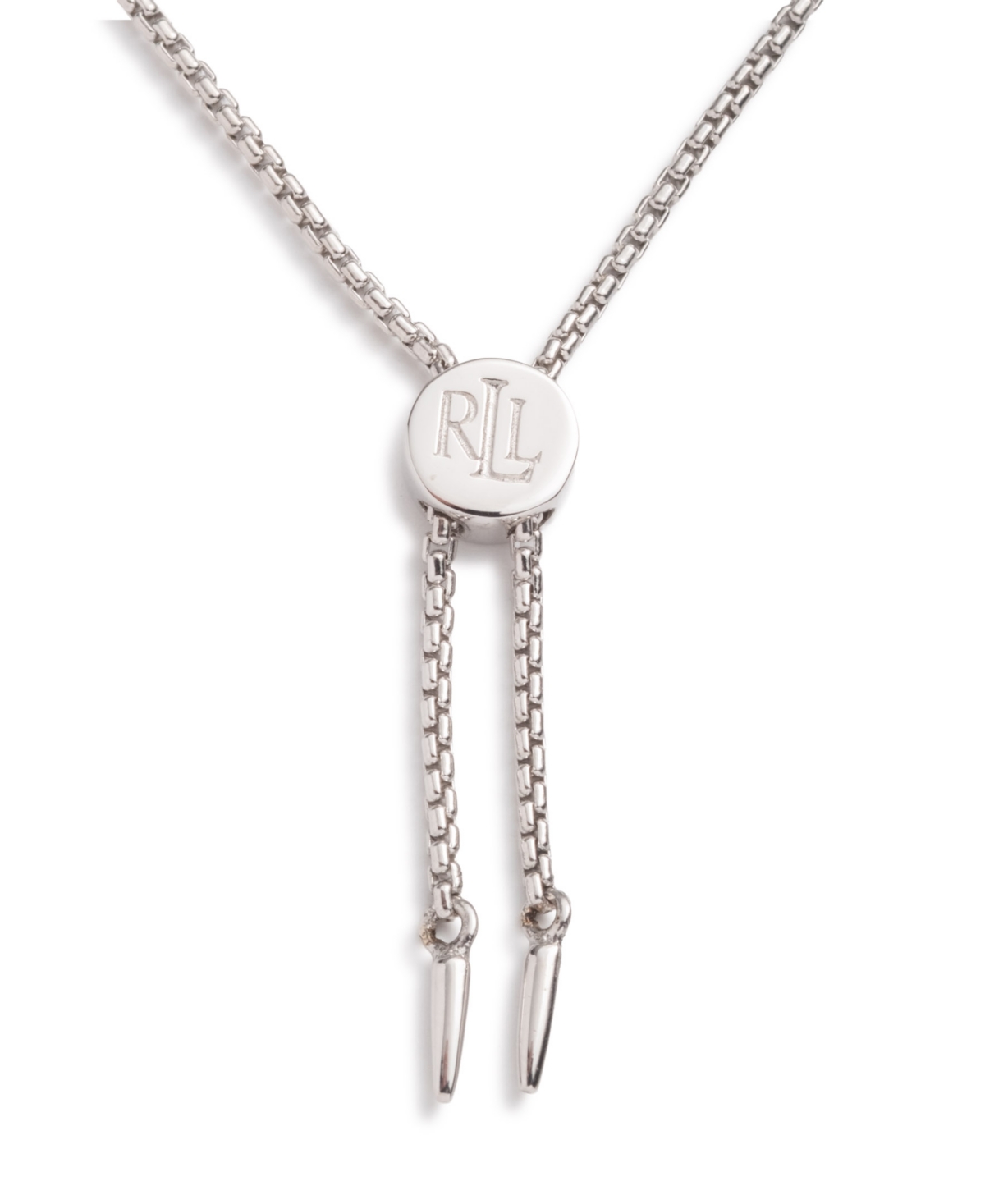Ralph Lauren Silver-tone Logo Padlock Slider Bracelet In Silver