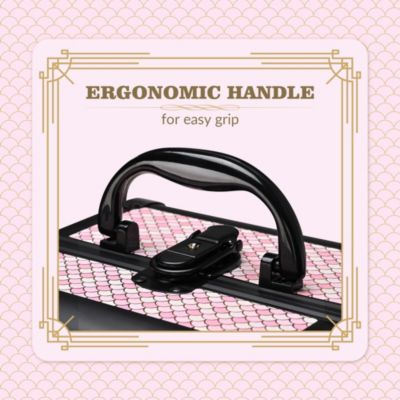 Makeup Train Case with Mirror Travel Case for Barber Art Deco Bloom