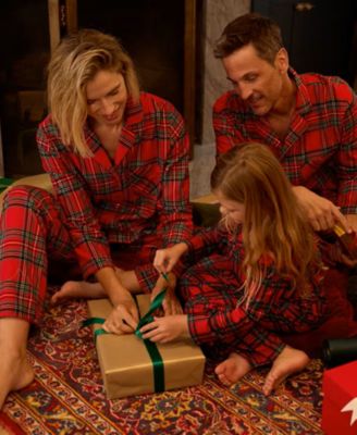 Men's Brinkley Plaid Notch Collar Matching Family Pajamas Set, Created for Macy's