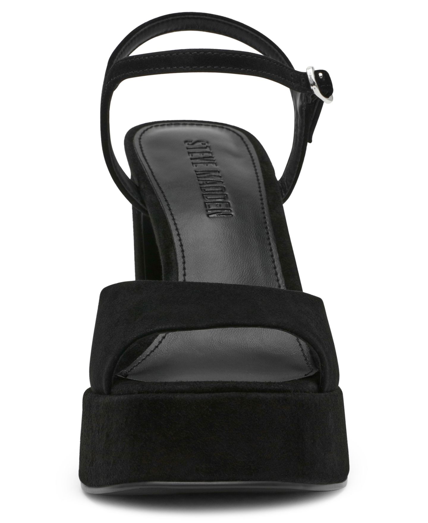 Женские сандалии Steve Madden Liandra Platform Dress Sandals, цвет: Чёрный замшевый — фото 6