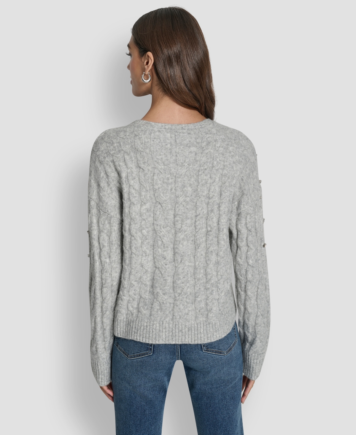 Dkny Jeans Women's Embellished Detail Long-Sleeve Sweater
