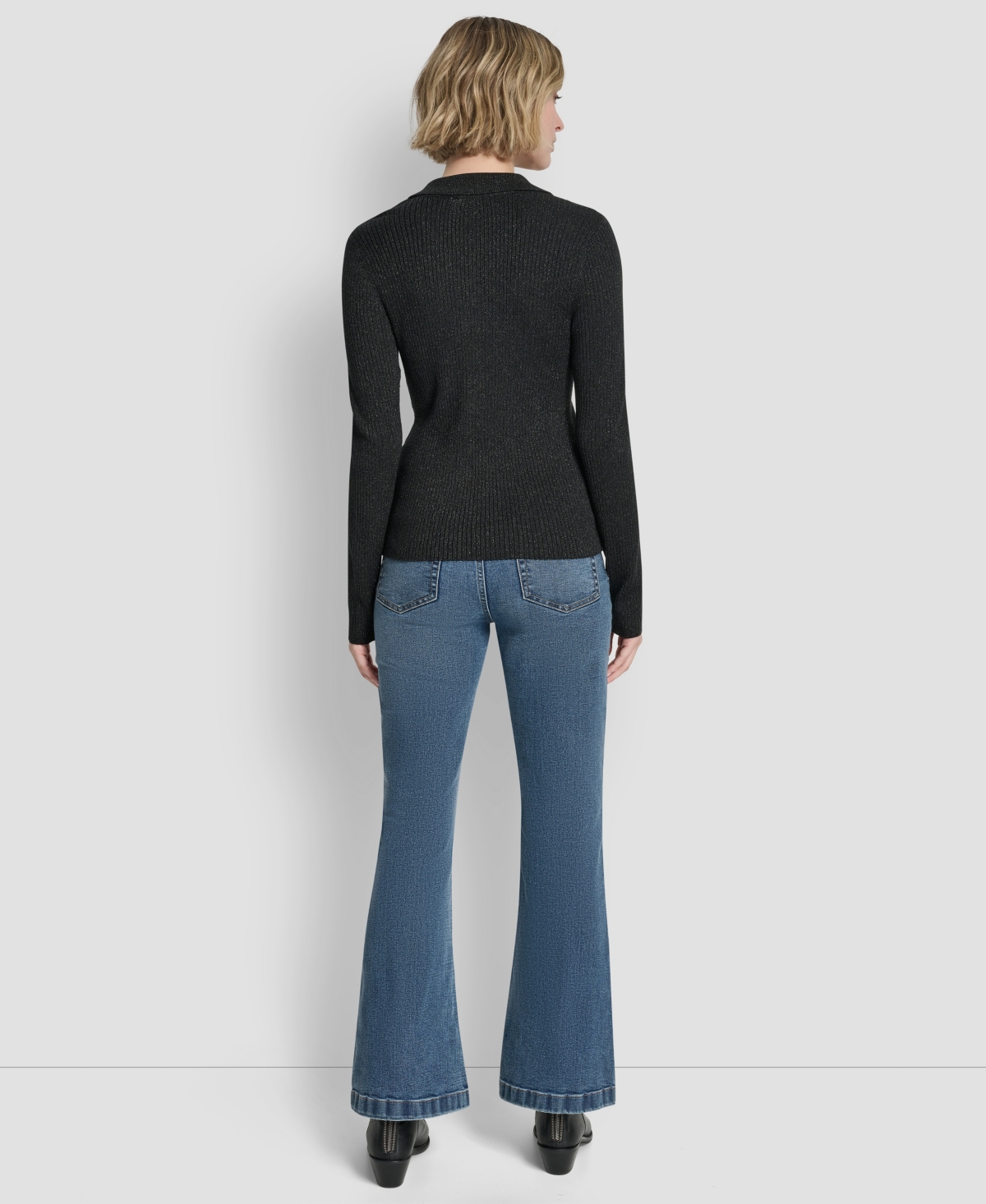 Dkny Jeans Women's Ribbed Long-Sleeve Sweater