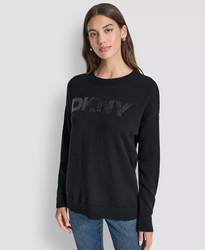 Women's Logo Sequined Long-Sleeve Sweater