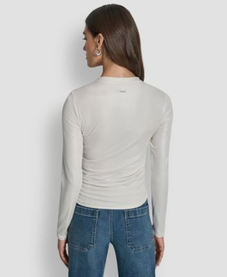 Women's Ruched Detail Long-Sleeve Top