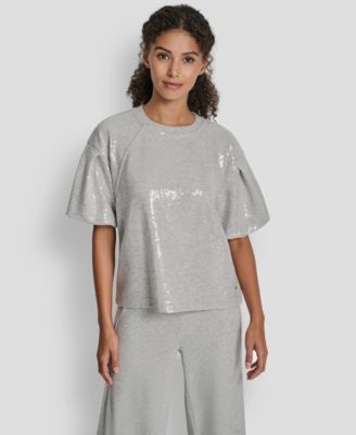 DKNY Jeans - Women's Sequined Crewneck Sweatshirt