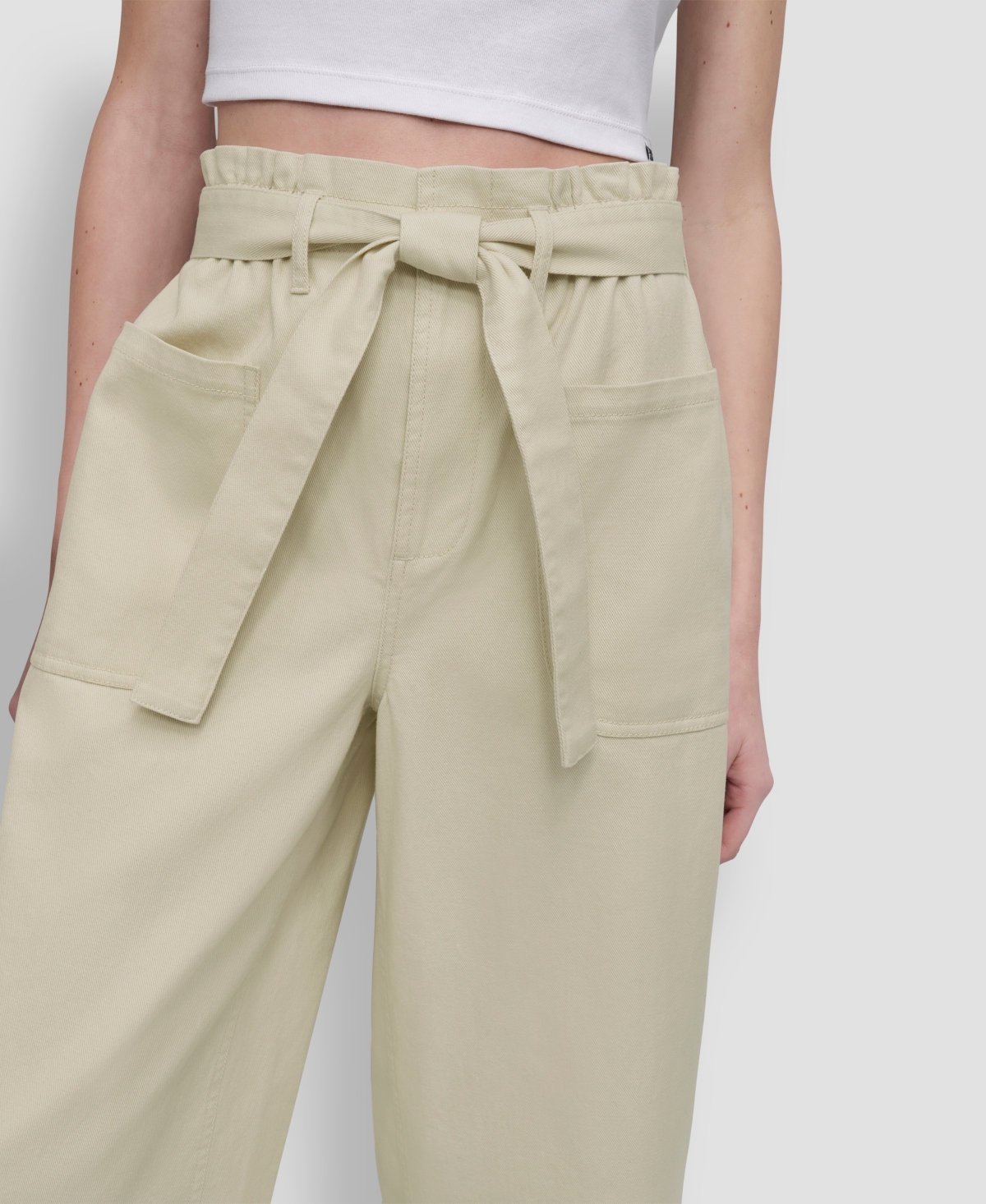 Dkny Jeans Women's High-Rise Paper Bag Pants