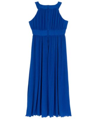Girls 7-16 Pleated Glitter Chiffon Dress