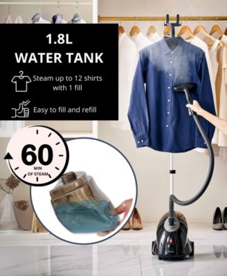 Smart Auto Off Upright Garment Steamer with Wheels and Descaler Maintenance Packet