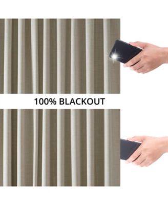 Extra Wide Performance Linen Hotel Blackout Curtain