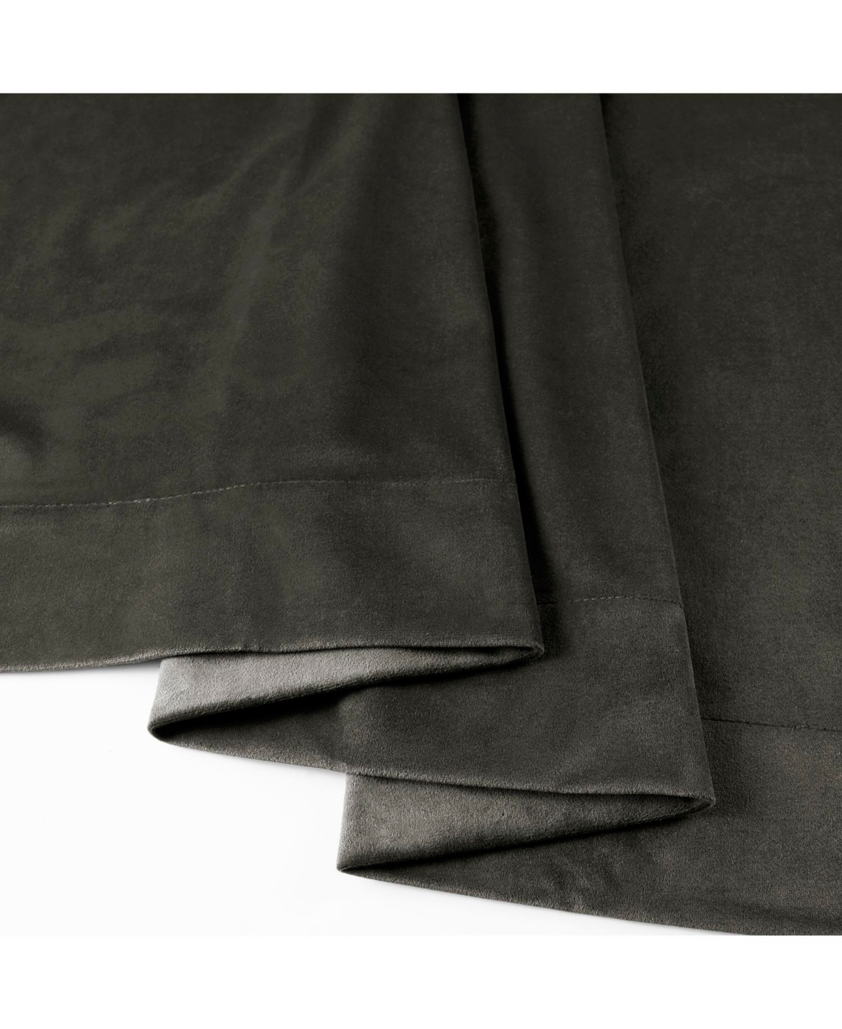 Half Price Drapes Gunmetal Grey Signature Velvet Blackout Curtain