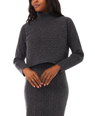 Women's 2-Piece Turtle Neck Sweater and Midi Dress Set