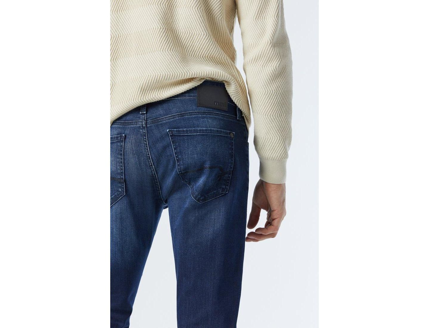 Мужские джинсы Mavi Jeans Jake Regular Rise Skinny Leg In Dark Tonal Nashville — фото 5