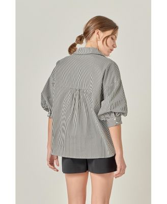 Women's Striped Button Down Shirt