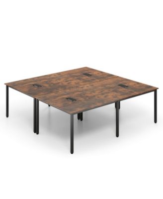 95" x 48" Large Meeting Table Seats up to 10 People 2 Cable Grommets for Office