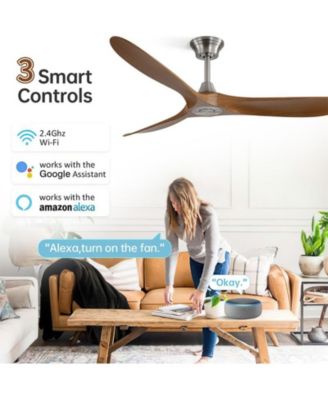 60-inch Modern Luxury Sand Nickel 3-Blade Ceiling Fans with Remote Control and Timer Function