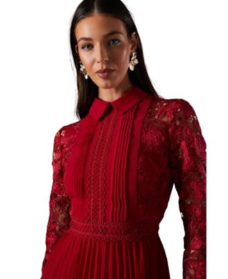 Women's Long Sleeve Midi Shirt Dress