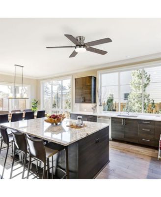 42-inch Modern Minimalist Sand Nickel 5-Blade Ceiling Fans with Led Lights and Remote Control