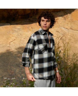 Men's Onyx Black Tartan Utility Shacket