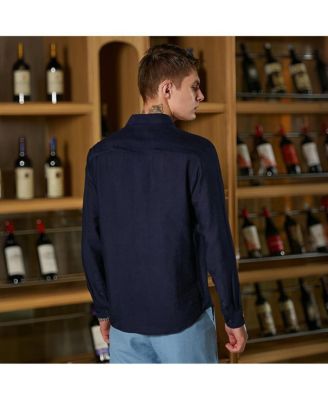 Men's Navy Blue Breezy Wrinked Shirt