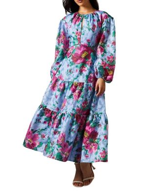 Women's Printed Jacquard Volume Dress