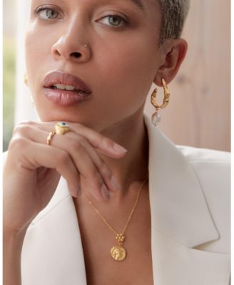 Goddess Demeter Coin Stud Earrings